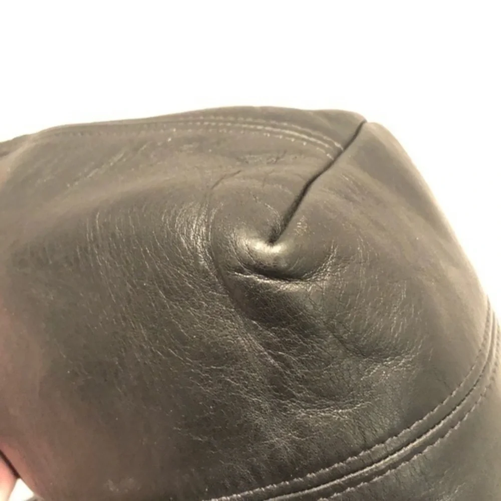 Coach vintage black leather mini duffle bucket bag